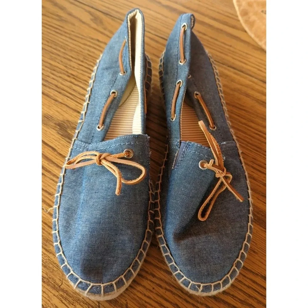 G.H. BASS Siena Denim Blue Slip-on Women's Sz US 11 M Fabric‎ Flat Espadrille